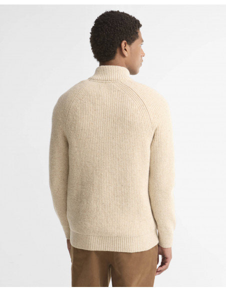 Barbour Essentials Fleck Wool HZ Jumper Beige