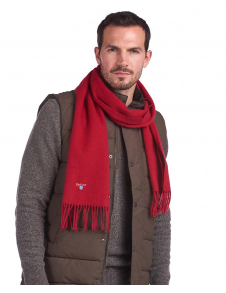 Barbour Halsduk Plain Lambswool Scarf Rich Red | Holmgrens Jakt och Fritid