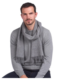 Barbour Plain Lambswool Halsduk Scarf Light Grey | Holmgrens Jakt o Fritid 2