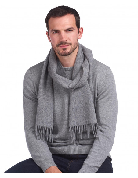 Barbour Halsduk Plain Lambswool Scarf Light Grey | Holmgrens Jakt och Fritid