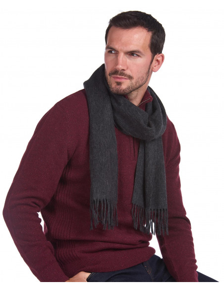 Barbour Halsduk Plain Lambswool Scarf Charcoal Grey | Holmgrens Jakt och Fritid