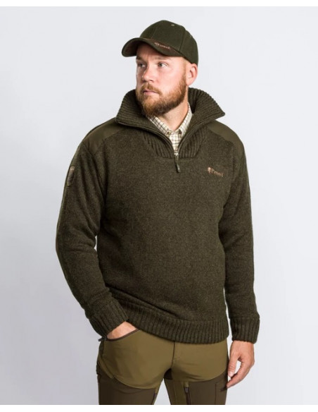 Pinewood Stickad Tröja Hurricane Mens Sweater Grön Holmgrens Jakt och Fritid