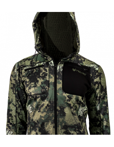 Haunter Hoodie Softshell Fleecejacka Black/Fade Grön - Holmgrens Jakt och Fritid