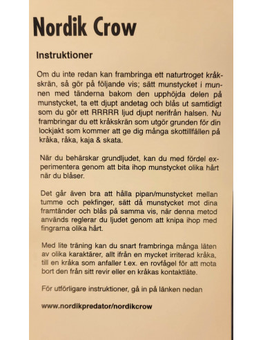 Lockjakt Kråka Nordik Crow Kråkpipa - Holmgrens Jakt och Fritid