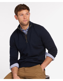 Barbour Cotton Half Zip Sweater Navy - Holmgrens Jakt & Fritid