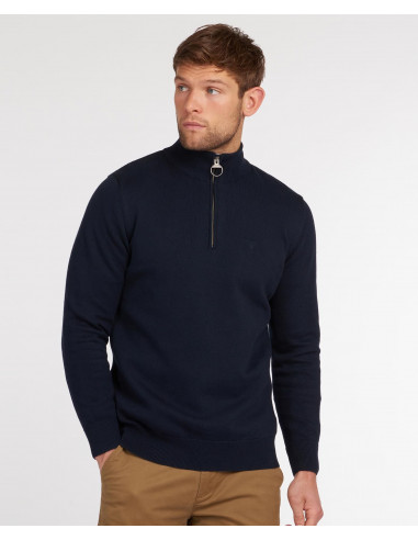 Barbour Cotton Half Zip Sweater Navy - Holmgrens Jakt & Fritid