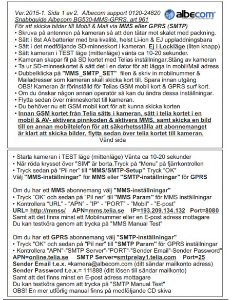 Albecom Övervakningskamera BG 530