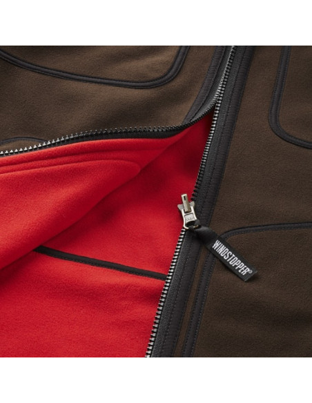 Härkila Kamko Windstopper Jacka Fleece Brown/Red | Holmgrens Jakt och Fritid
