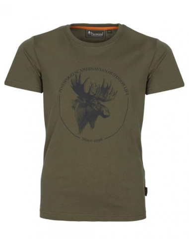 Pinewood Moose Kids T-Shirt Olive - Holmgrens Jakt & Fritid