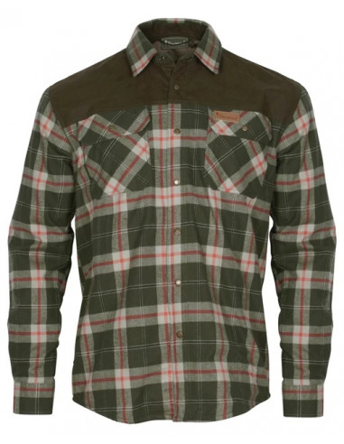 Pinewood Douglas Shirt D.Green/Red - Holmgrens Jakt & Fritid