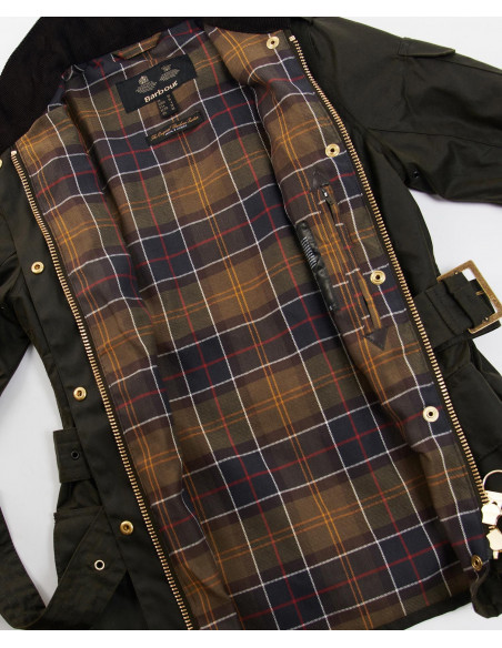Barbour International Ladies Wax Jacket Olive