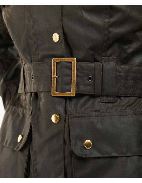 Barbour International Ladies Wax Jacket Olive