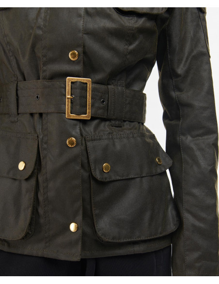 Barbour International Ladies Wax Jacket Olive