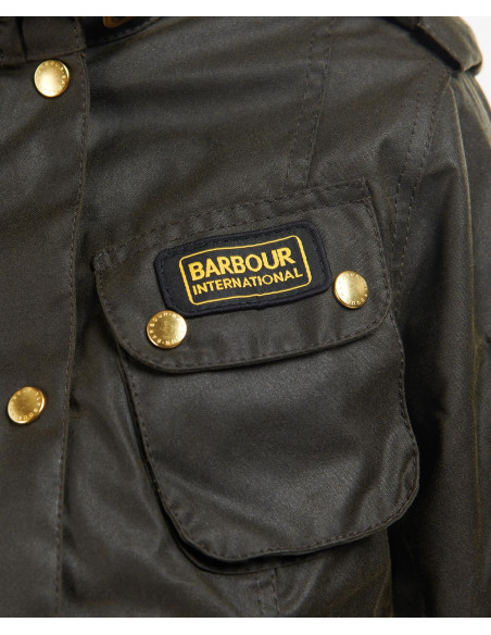 Barbour International Ladies Wax Jacket Olive