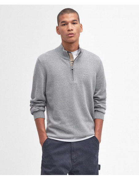 Barbour Cotton Half Zip Grey Marl | Holmgrens Jakt & Fritid