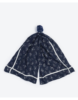 Barbour Dog Print Wrap Navy