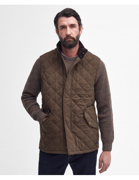 Barbour Shoveler Gilet Dark Olive | Holmgrens Jakt & Fritid
