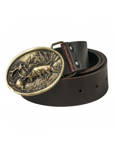 Fritzman Leather Belt Hjortmotiv | Holmgrens Jakt & Fritid