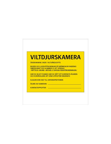 Skylt Info Kameraövervakning -Holmgrens Jakt och Fritid