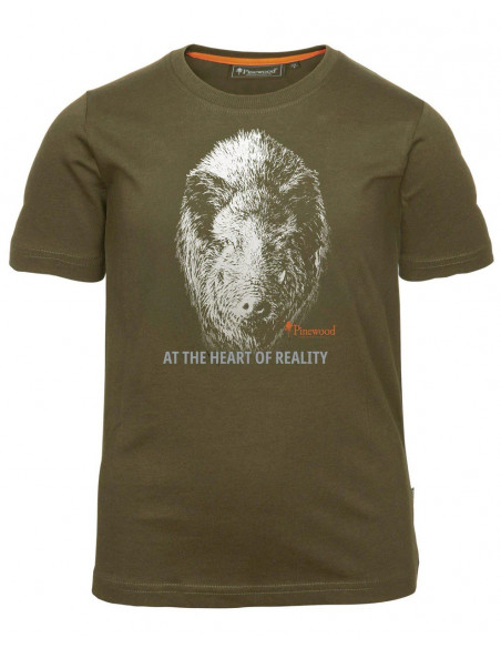 Pinewood Wild Boar T-shirt Barn Olive