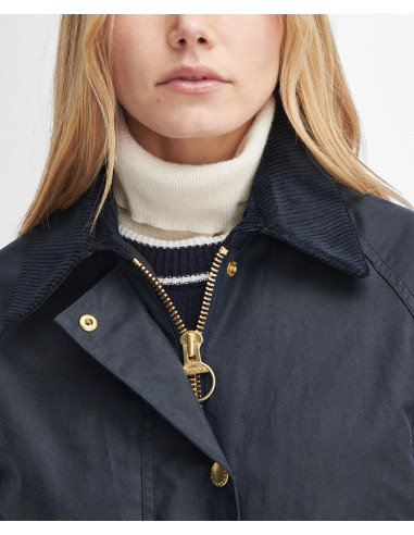 Barbour Long Beadnell Wax Jacket Navy