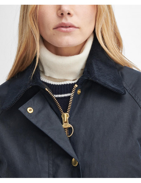 Barbour Long Beadnell Wax Jacket Navy