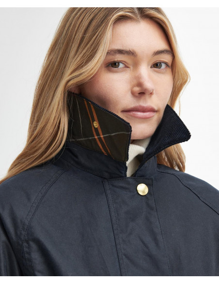 Barbour Long Beadnell Wax Jacket Navy