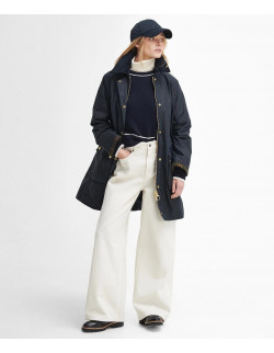 Barbour Long Beadnell Wax Jacket Navy | Holmgrens Jakt och Fritid