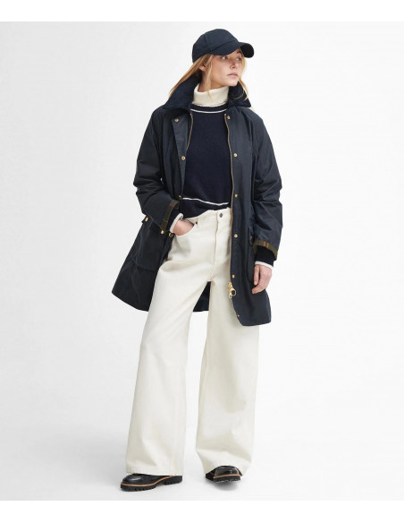 Barbour Long Beadnell Wax Jacket Navy | Holmgrens Jakt och Fritid