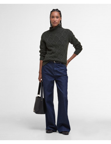 Barbour Burne Roll Neck Jumper Olive