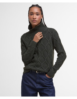 Barbour Burne Roll Neck Jumper Olive | Holmgrens Jakt och Fritid