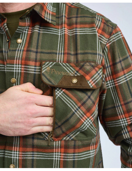 Pinewood Prestwick Shirt Green/Burned Orange
