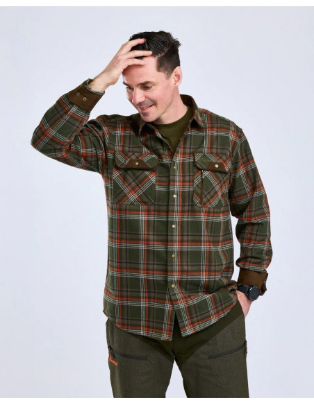Pinewood Prestwick Shirt Green/Burned Orange