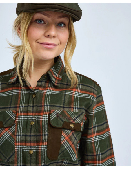 Pinewood Prestwick Shirt Green/Burned Orange