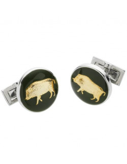 Laksen Cufflinks Boar Racing Green | Holmgrens Jakt ocyh Fritid