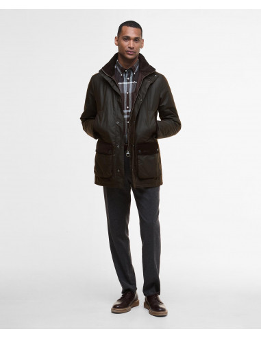 Barbour Modern Border Wax Jacket Brown