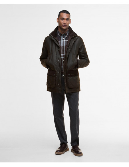 Barbour Modern Border Wax Jacket Brown