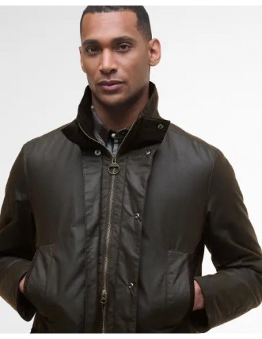 Barbour Modern Border Wax Jacket Brown