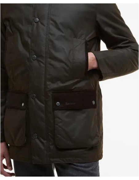 Barbour Modern Border Wax Jacket Brown